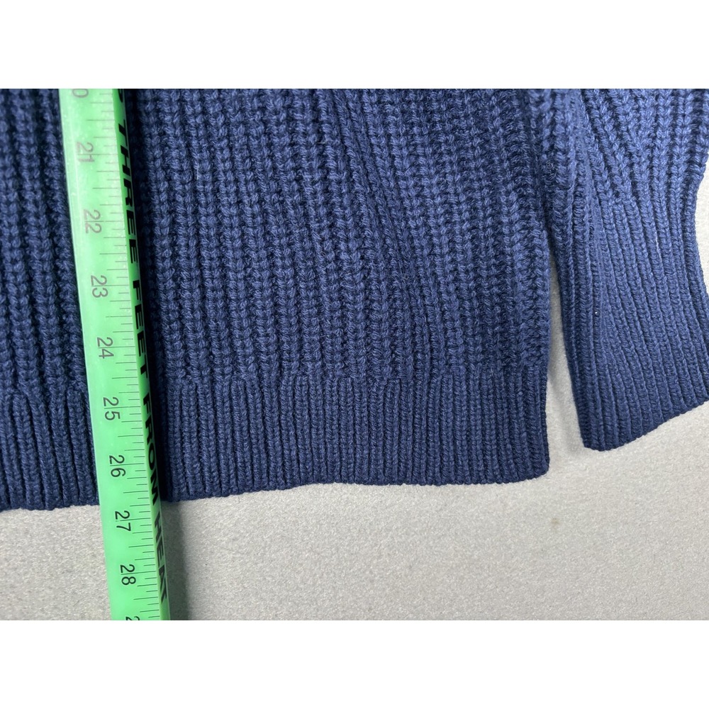 Lands' End Sweater Womens M Blue White Star Graphic Knit Pullover Winter Warm - Picture 9 of 15